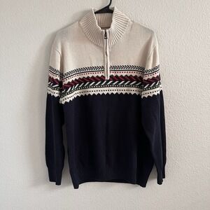 Weatherproof Vintage Men's Large Fair Isle The Holiday Sweater 1/4 Zip